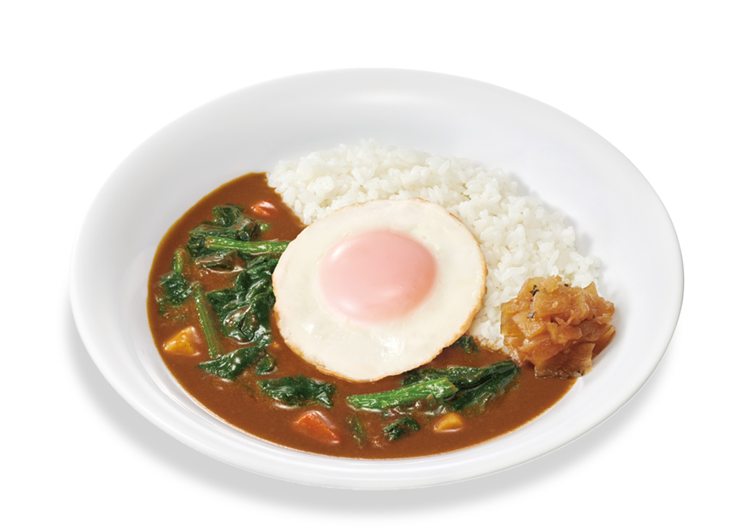 目玉焼きほうれん草カレー