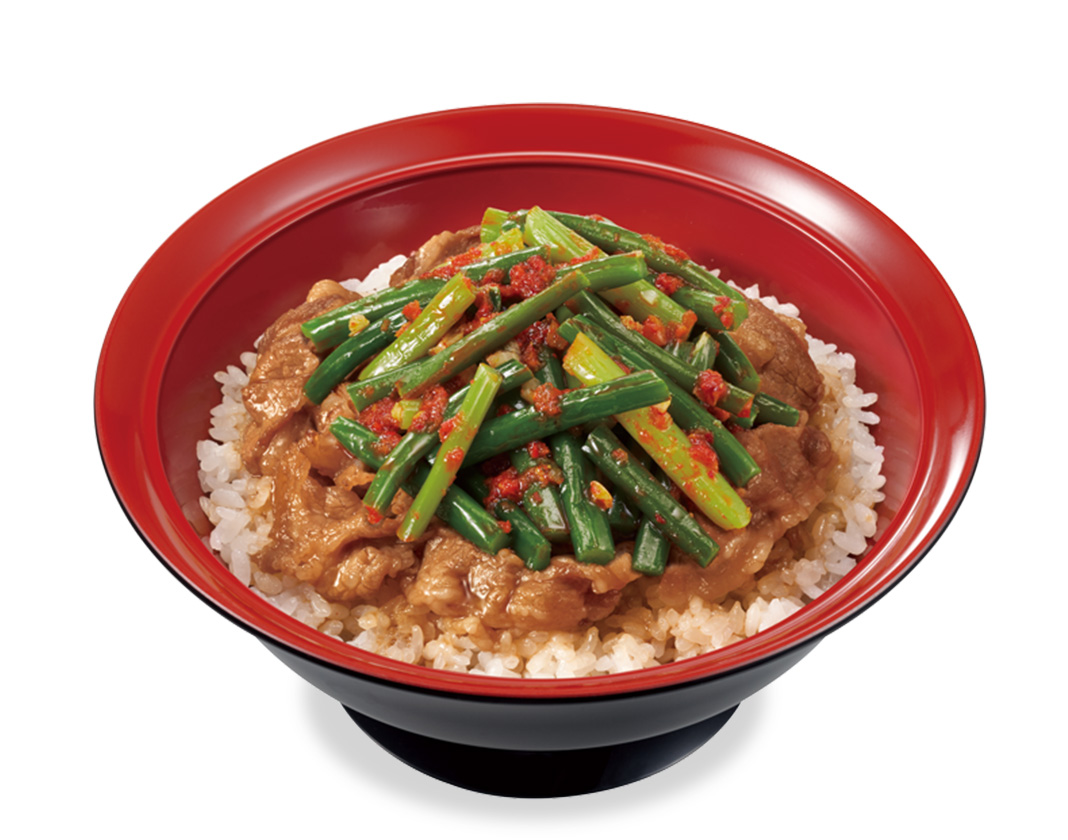 ニンニクの芽牛カルビ焼肉丼