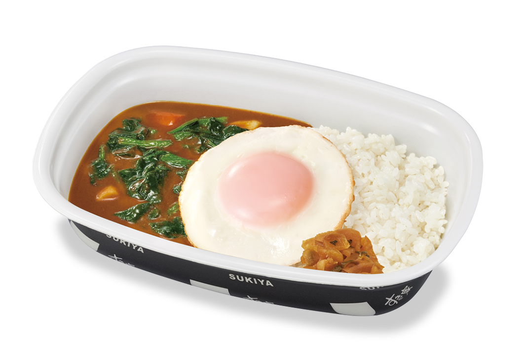 目玉焼きほうれん草カレー